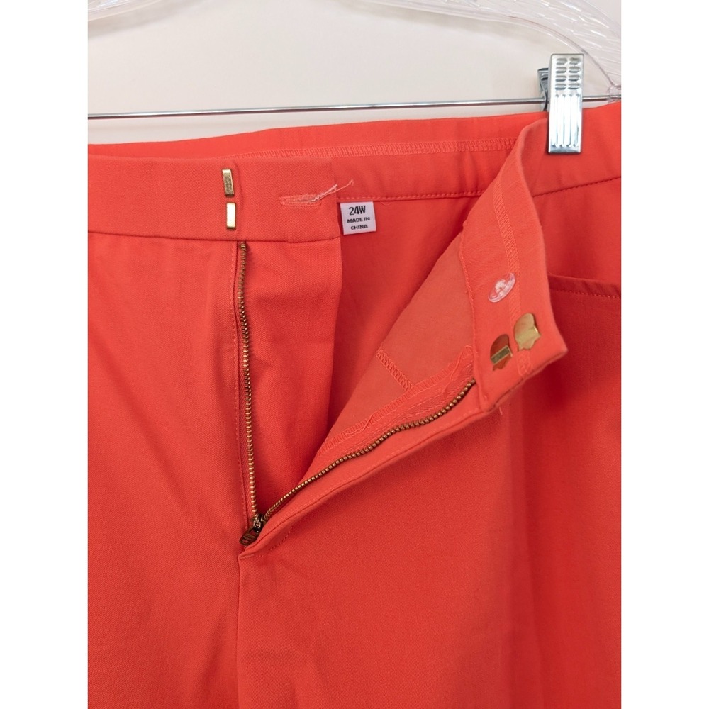 Isaac Mizrahi Live Plus 24W Stretch Ankle Cargo Pants Orange Pull On - Picture 4 of 7